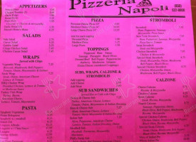 Pizzaria Napoli menu