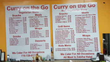 Curry On The Go menu