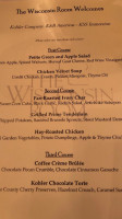 The Wisconsin Room menu