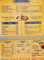 Raul's Mexican Food menu