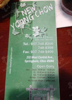 New Young Chow menu