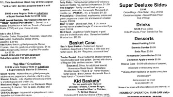 Knub's Pub menu