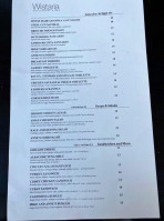 Wistaria Restaurant Bar menu
