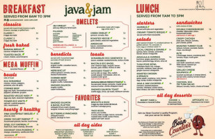Java Jam menu