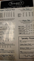 Fergie's Pizza menu