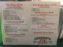 Lucero's Supermarket And Mexican menu