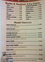 East Sushi menu