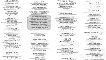 Taste Of Tandoor menu