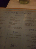 Evoo Lemon menu