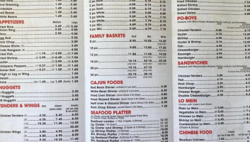 Cajun Fried Chicken And Seafood menu