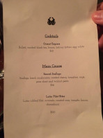 The Velveteen Speakeasy menu