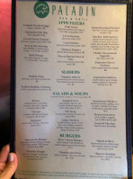 Paladin Bar Grill menu