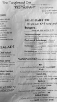The Tanglewood Inn menu