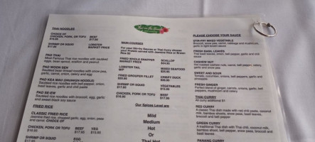 Thai On The Beach menu