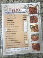 Miss Pho Vietnamese menu