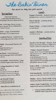 The Bakin' Diner menu