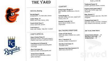 The Yard menu