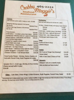 Crabby Maggie's Seafood menu