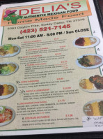 Delias Mexican Food menu