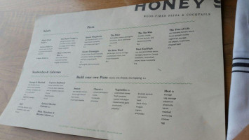 Honey's Pizza menu