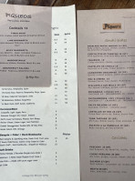 Piqueo's menu