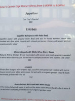 Actor's Corner Cafe' menu