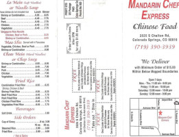 Mandarin Chef Express menu