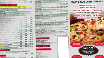 Somers Pizza And Family menu