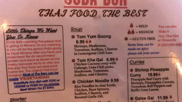 Soda Bun Thai menu