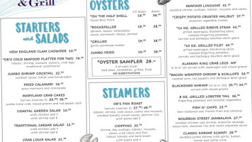 Oyster menu