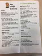 Box Office Brewery menu