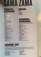 Sama Zama menu