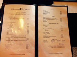 E's Cafe Pub menu