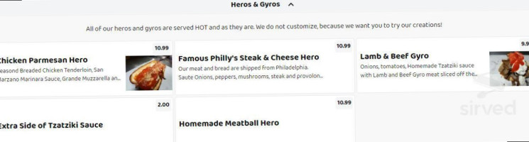 Corleone's Famous New York Pizza And Gyros menu
