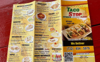 Taco Stop menu