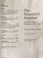 The Schnitzel Bomber menu