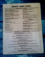 Rusty Gate Cafe menu