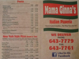 Mama Ginna's menu