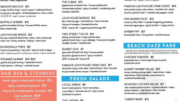 The Lighthouse Dewey Beach menu