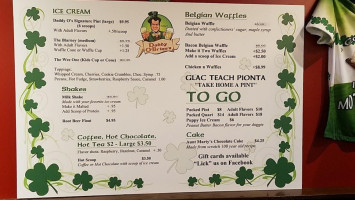 Daddy O'brien's Irish Ice Cream Pub And menu