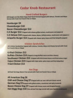 Cedar Knob menu