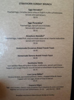 Strayhorn Grill menu