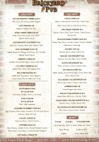 Brickyard Pub menu