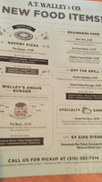 A.t. Walley Co menu