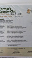 Farmers Country Club menu
