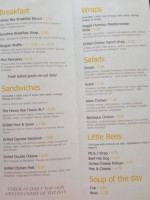 Honey Bee Cafe menu