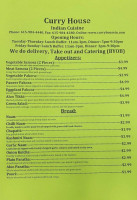 Curry House menu