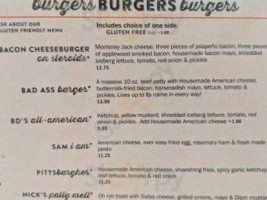 Bad Daddy's Burger menu