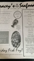 Tracey's Seafood menu