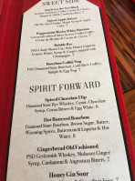 Painted Stave Distilling menu